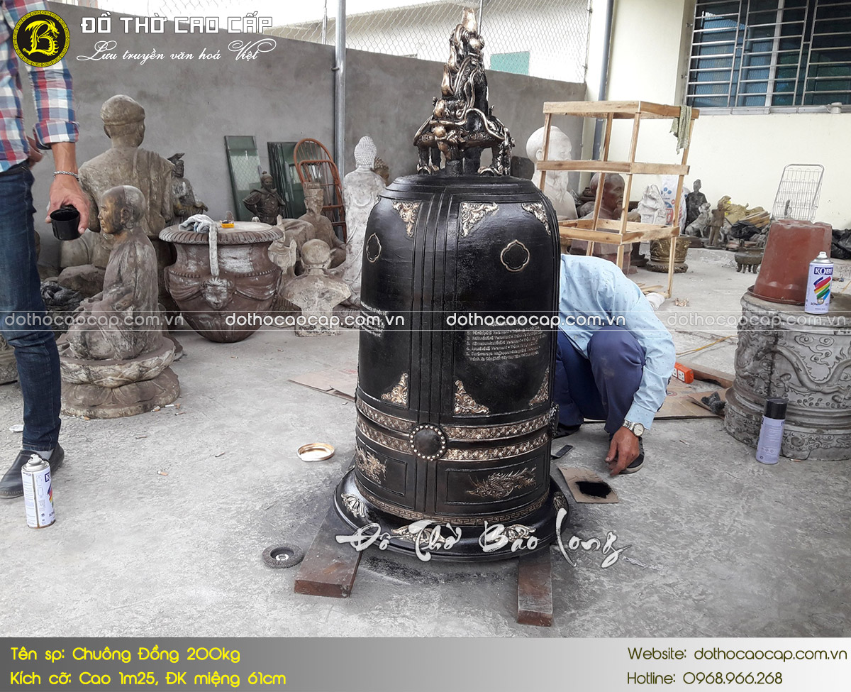 Chuông Đồng 200kg cho chùa Hang, Châu Thành, Trà Vinh 4
