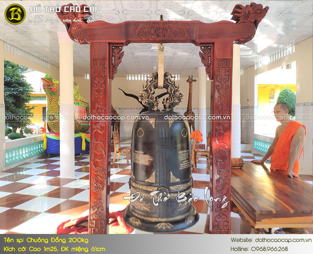 Chuông Đồng 200kg cho chùa Hang, Châu Thành, Trà Vinh 7