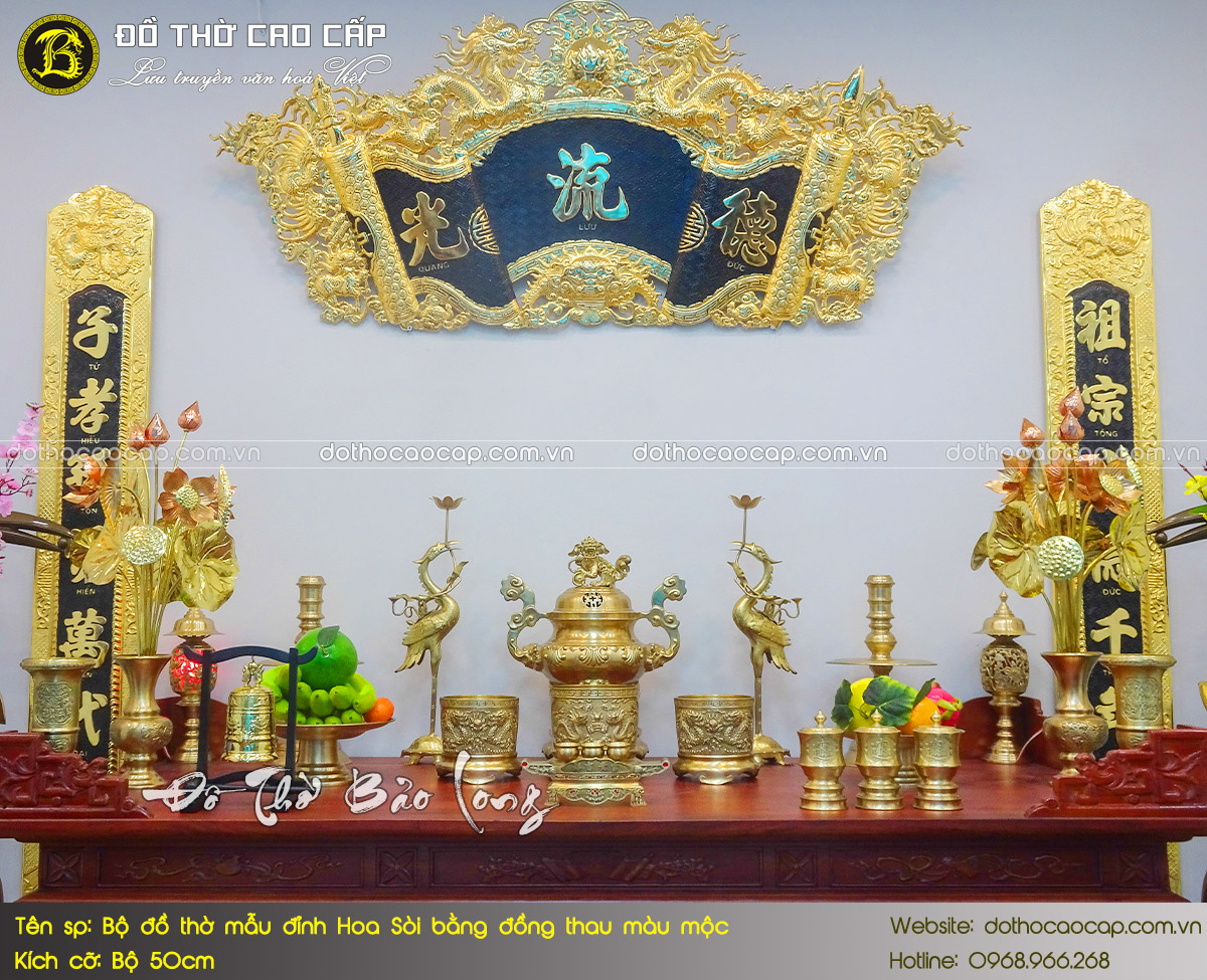 50 Bộ đồ thờ bằng đồng giá rẻ cho ban thờ gia tiên, ban thờ Phật