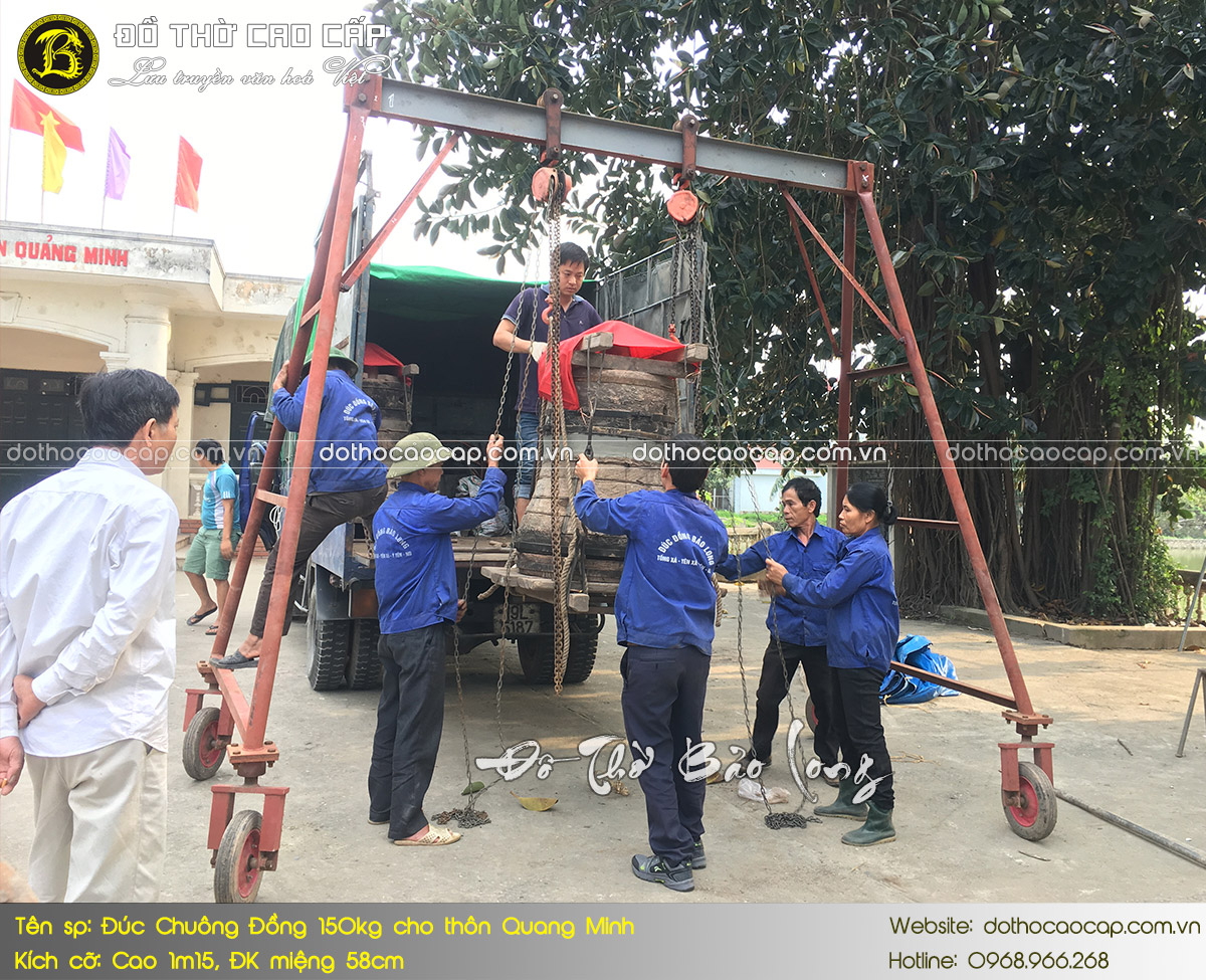 Chuông Đồng 150kg cho thôn Quảng Minh, Thanh Oai, Hà Nội 3