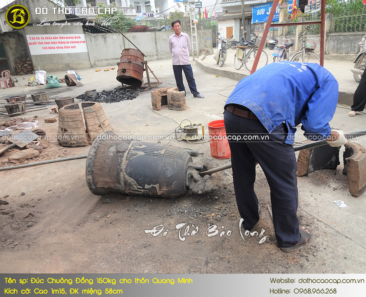 Chuông Đồng 150kg cho thôn Quảng Minh, Thanh Oai, Hà Nội 4
