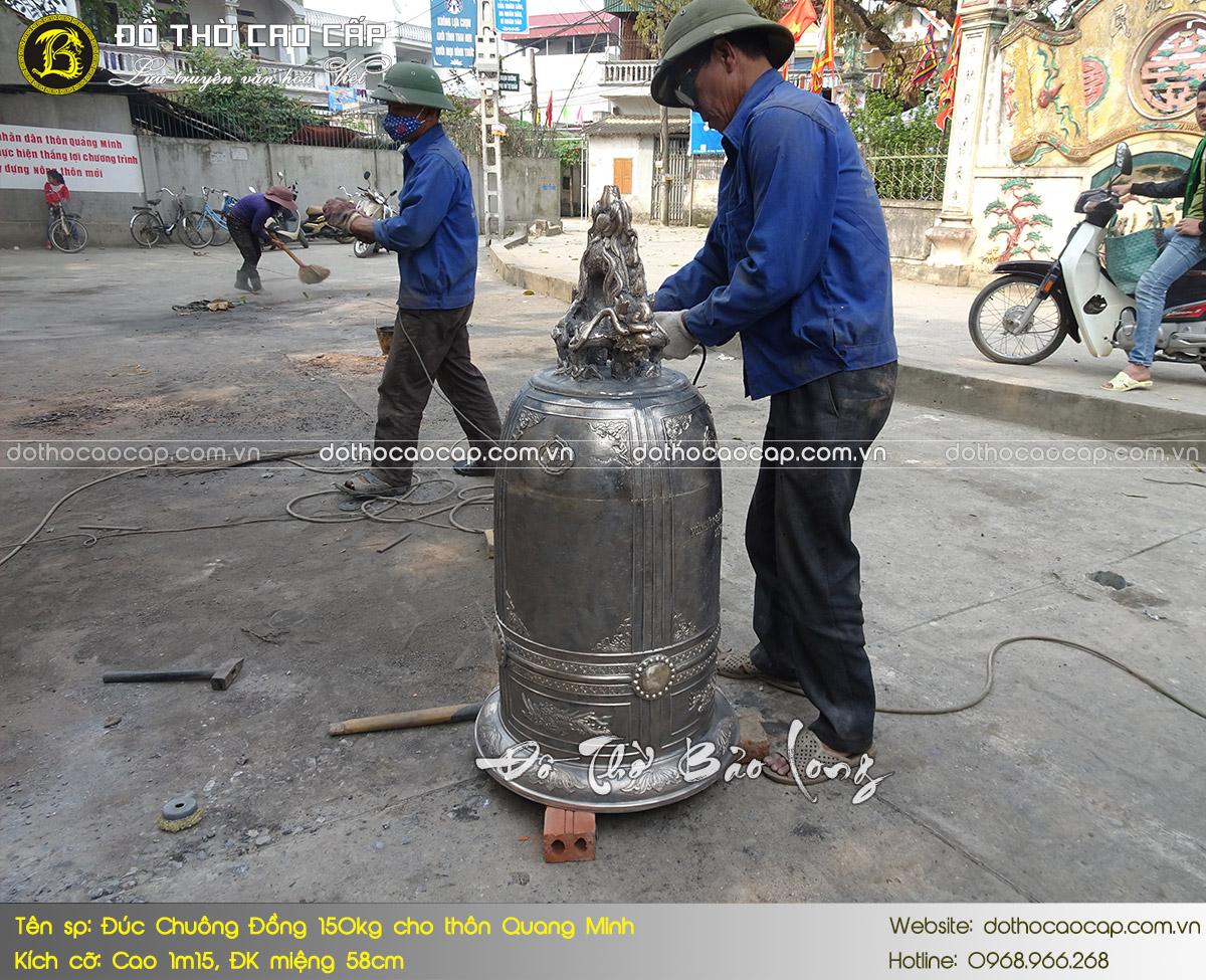 Chuông Đồng 150kg cho thôn Quảng Minh, Thanh Oai, Hà Nội 8
